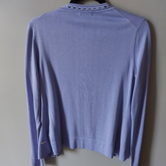 Brooks brothers lavender silk cotton cardigan with mother of pearl detail Small - Picture 3 of 8